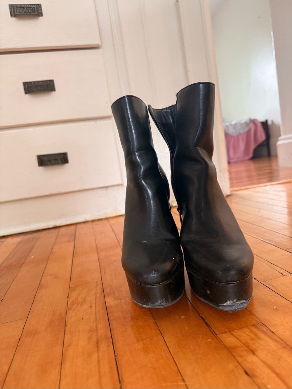 Women's Black Platform Ankle Boots